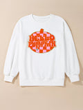 Halloween Pumpkin Patched Pattern Long Sleeve Sweatshirt 