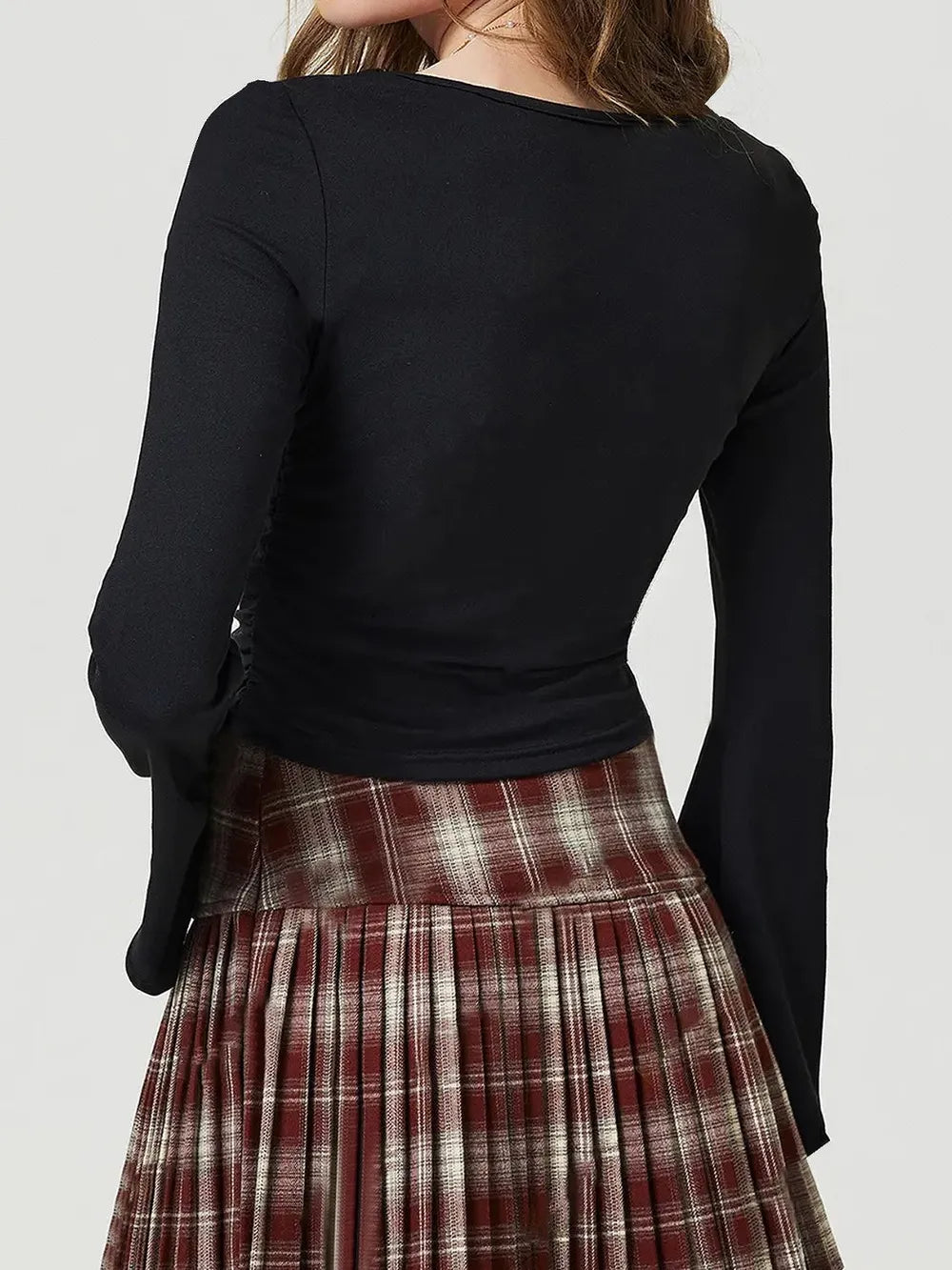 Square Neck Flare Sleeve T-Shirt 