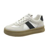 Contrast Breathable Mesh Lace Up Platform Sneakers 