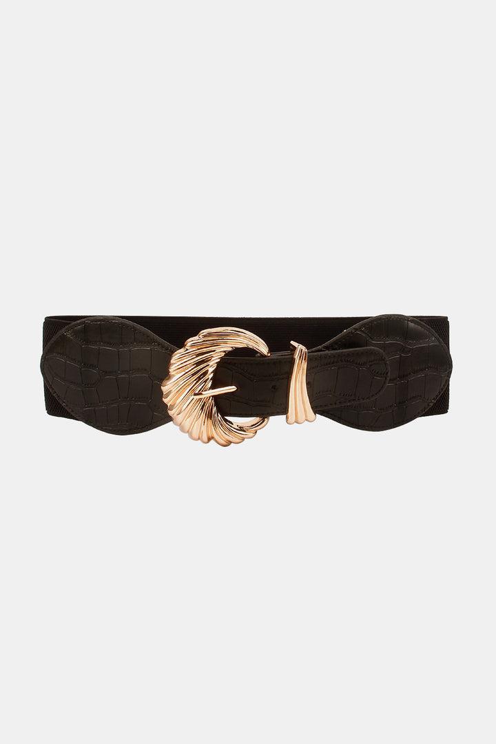 Shell Alloy Buckle Elastic Belt 