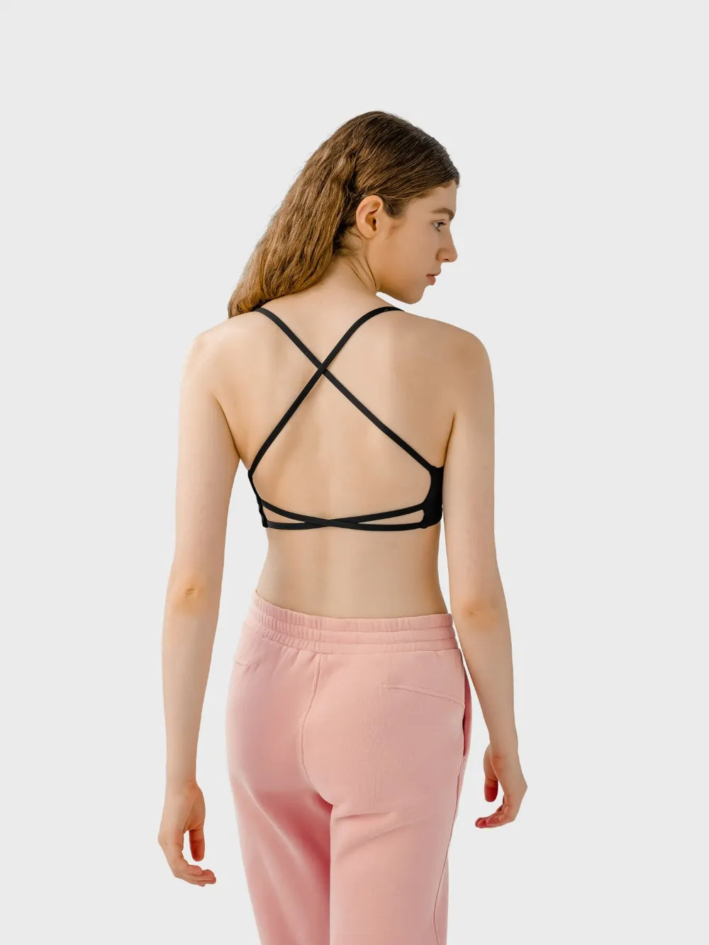 Millennia Crisscross Back Scoop Neck Active Cami with Detachable Chest Pads 
