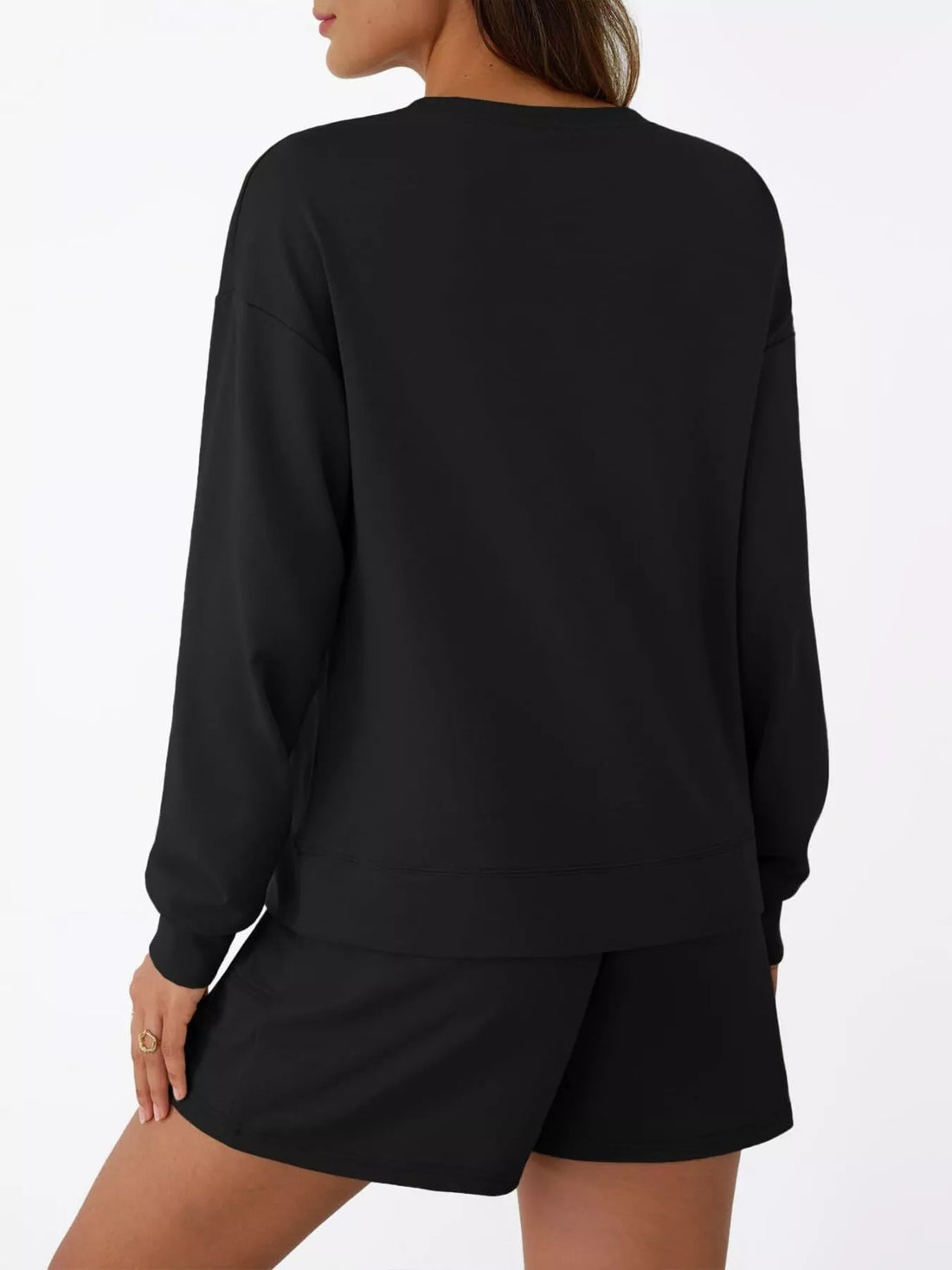 Round Neck Long Sleeve Top and Shorts Set Two Piece Dresses