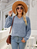 Heathered V-Neck Long Sleeve T-Shirt 