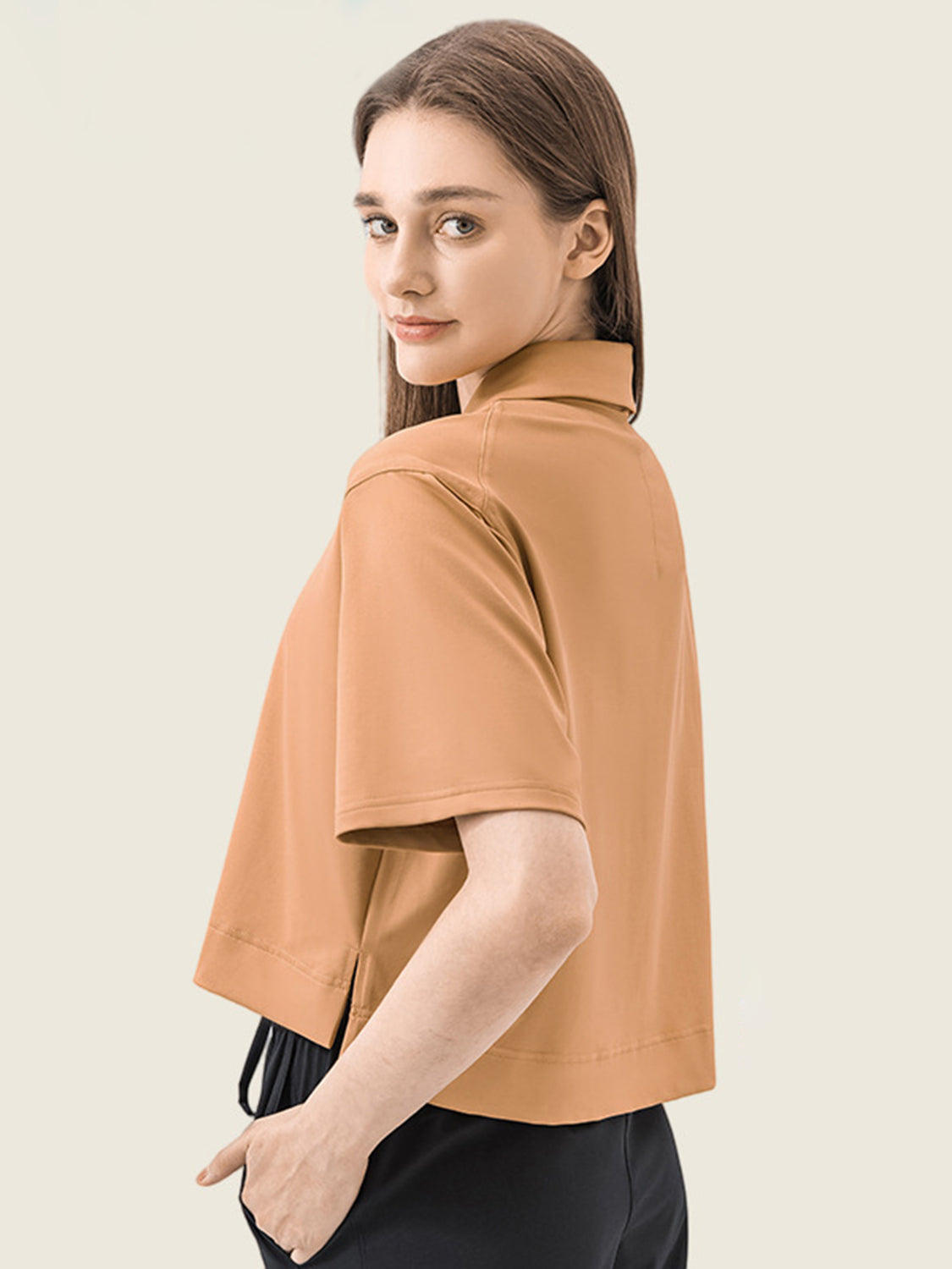 Millennia Half Button Short Sleeve Active T-Shirt 