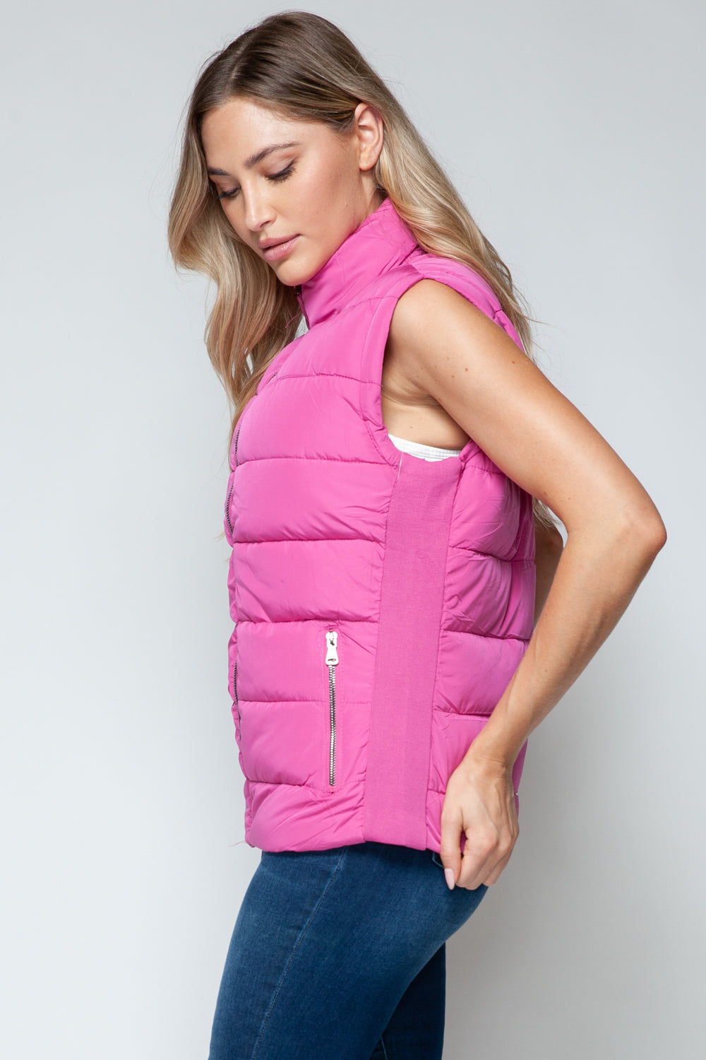 Snobbish Zip Up Turtleneck Vest with Pockets 