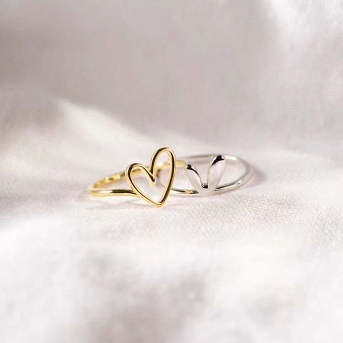 Heart Shape Irregular 925 Sterling Silver Ring 