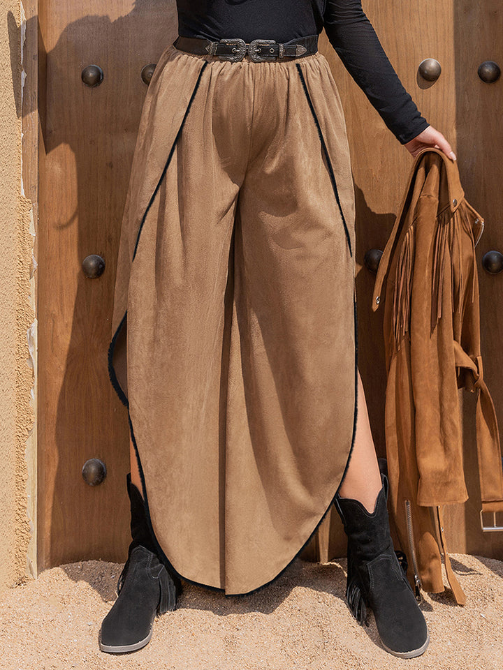 Plus Size Slit Wide Leg Pants 
