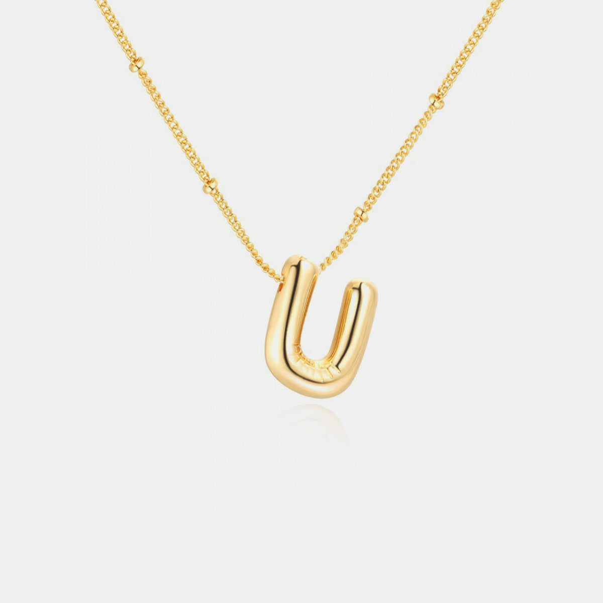 Gold-Plated Bubble Initial Necklace 