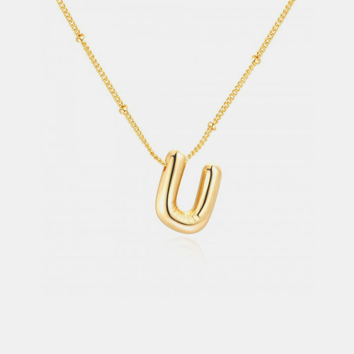 Gold-Plated Bubble Initial Necklace 