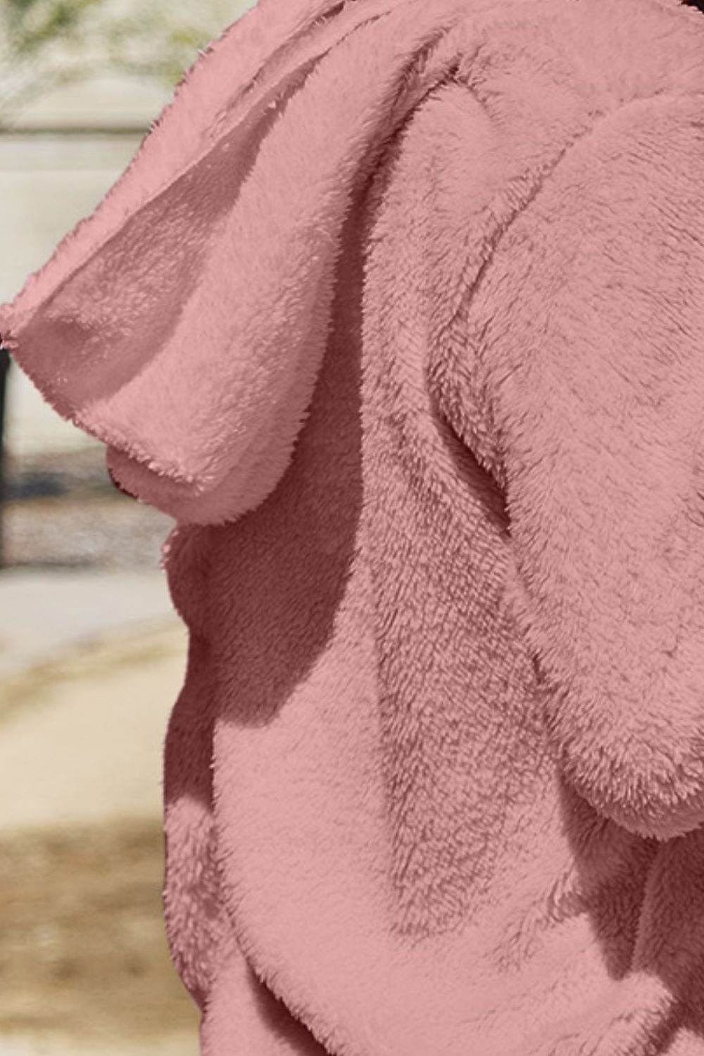 Full Size Teddy Hooded Jacket with Pockets 