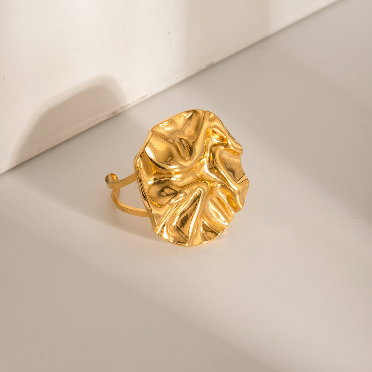 18K Gold-Plated Irregular Open Ring 