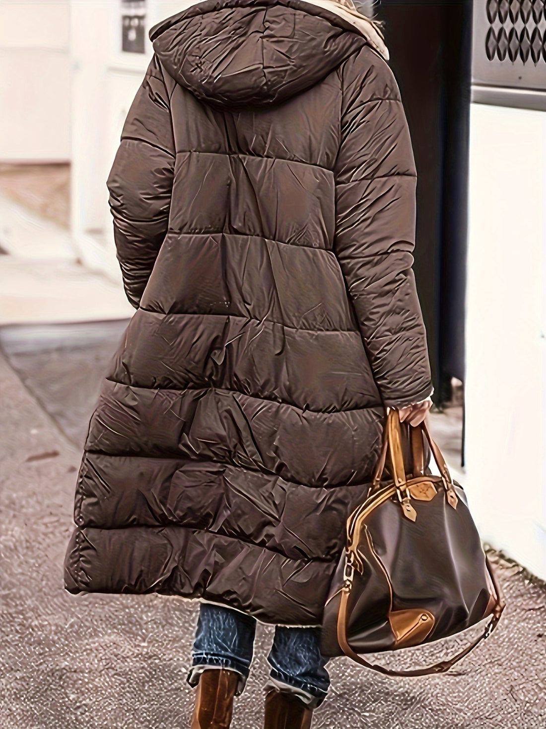 Plus Size Zip Up Sherpa Hooded Coat 
