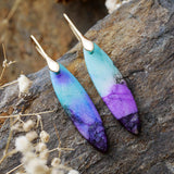 Copper Natural Stone Geometric Shape Earrings 