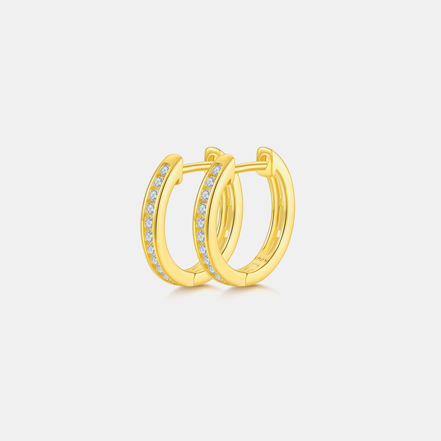 Moissanite 925 Sterling Silver Huggie Earrings 