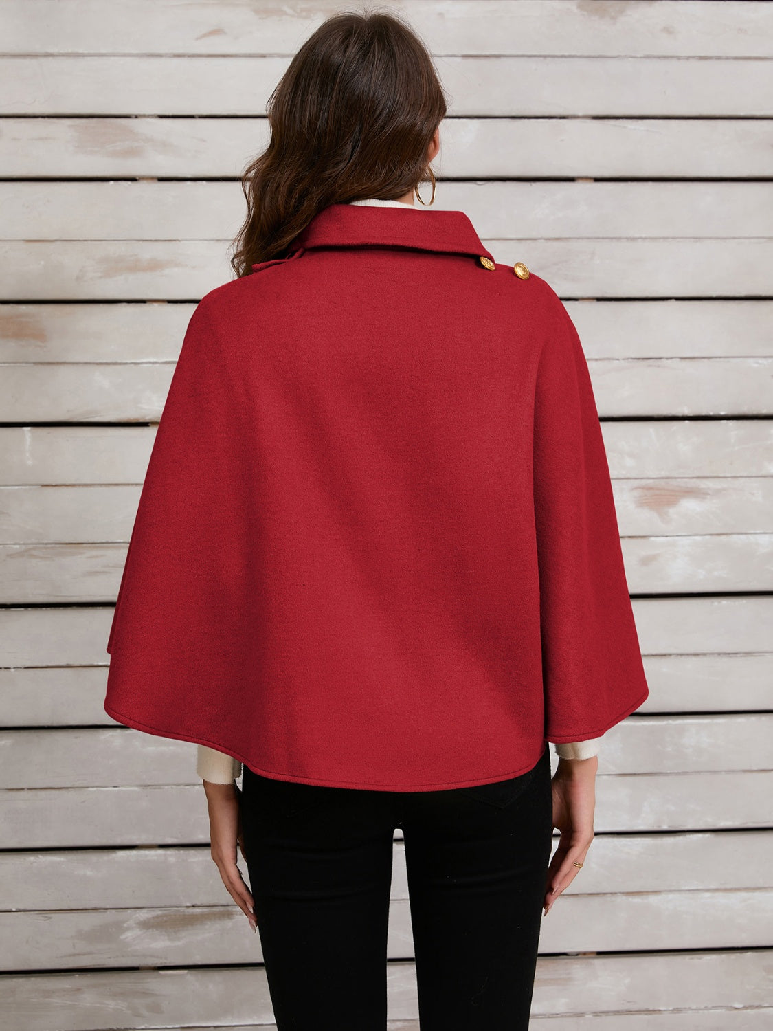 Collared Neck Cropped Cape 