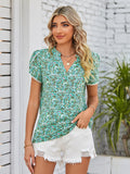 Mandy Floral Notched Neck Blouse 