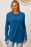 Basic Bae Full Size Ribbed Thumbhole Sleeve T-Shirt 