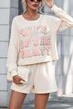 WIFE OF THE PARTY Round Neck Top and Shorts Set Lingerie & Nightwear