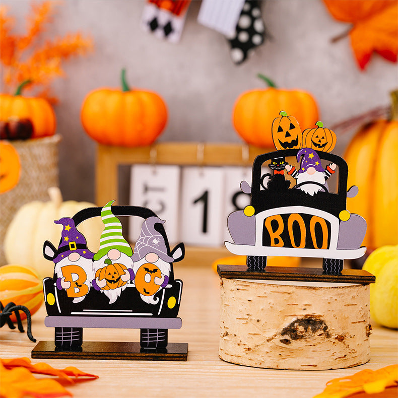 3-Piece Halloween Element Car-Shape Ornaments 