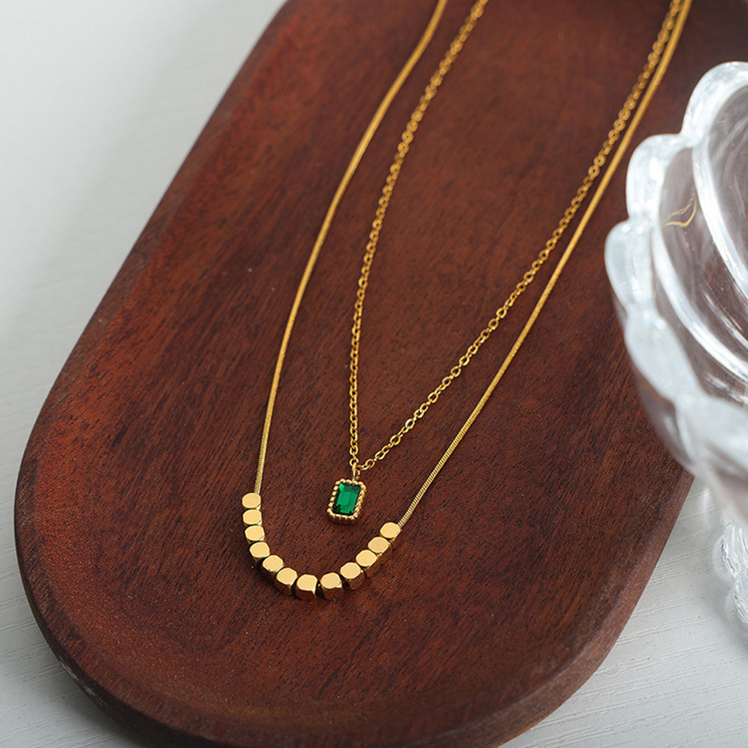 18K Gold-Plated Double-Layered Necklace 