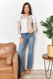 Double Take Color Block Exposed Seam Top 