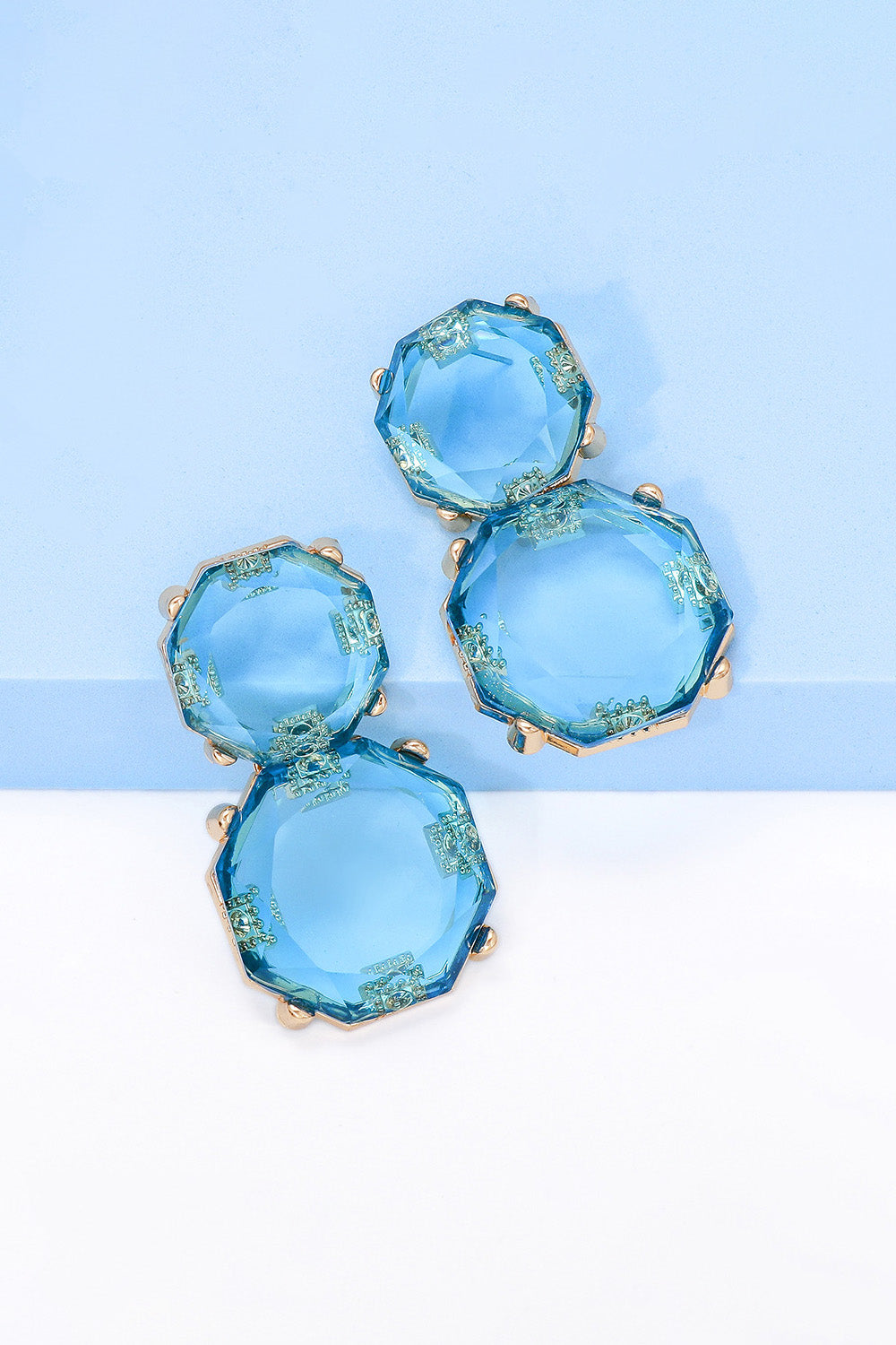 Geometrical Shape Zinc Alloy Frame Dangle Earrings 