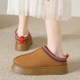 Faux Fur Center-Seam Slippers 