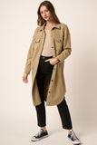 Mittoshop Acid Wash French Terry Longline Shacket 