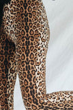 Leopard Print Flare Leg Pants Pants