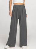 Elastic Waist Wide Leg Pants Pants