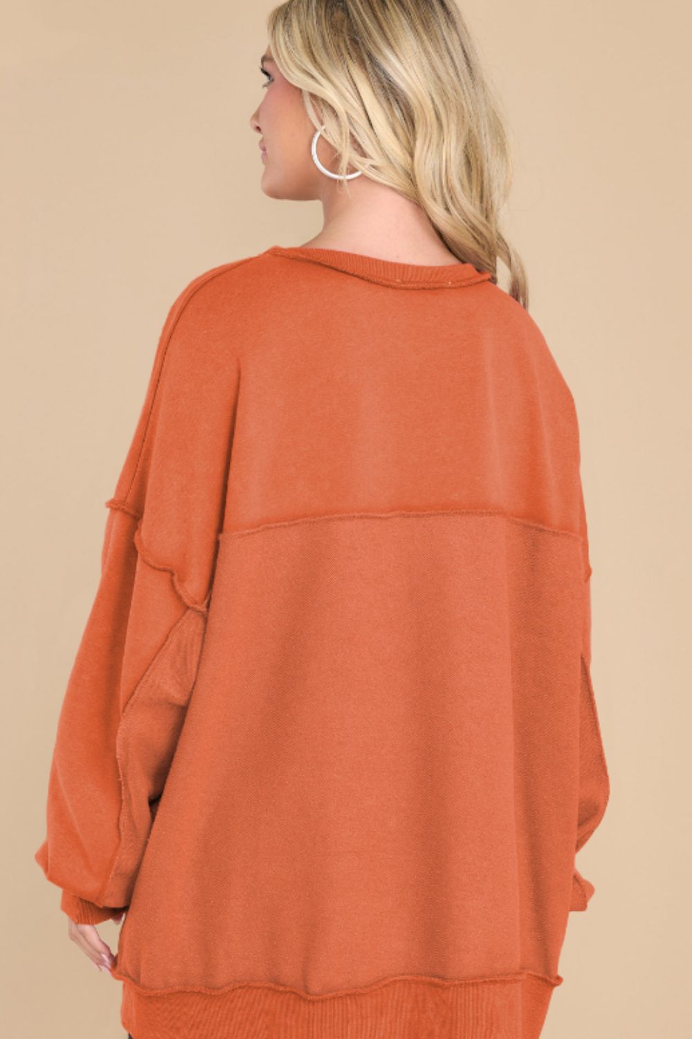 Exposed Seam Long Sleeve Sweatshirt 