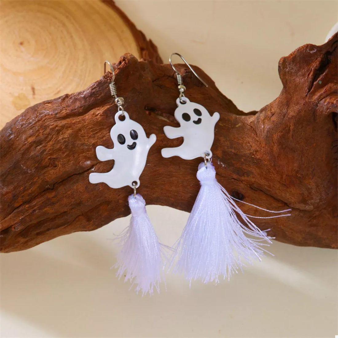 Halloween Ghost and Pumpkin Dangle Earrings 