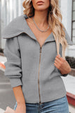 Zip Up Long Sleeve Cardigan 