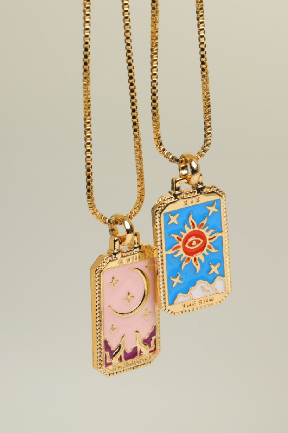 Tarot Card Pendant Copper Necklace 