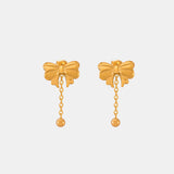Titanium Steel Bow Earrings 