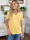 Basic Bae Bamboo Full Size V-Neck High-Low T-Shirt 