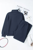 Half Snap Long Sleeve Top and Pants Active Set 