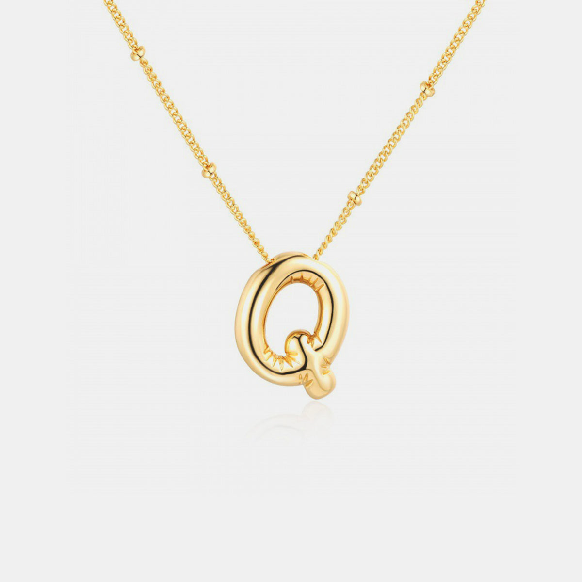 Gold-Plated Bubble Initial Necklace 