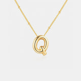 Gold-Plated Bubble Initial Necklace 