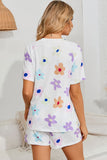 Floral Round Neck Raglan Sleeve Top and Shorts Lounge Set Lingerie & Nightwear