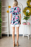 Heimish Full Size Floral V-Neck Short Sleeve T-Shirt 