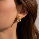 Imitation Pearl Stainless Steel Stud Earrings 