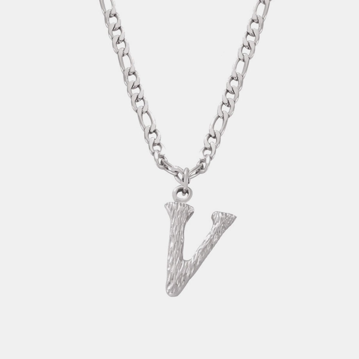 Titanium Steel Letter Pendant Necklace 