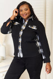 Mandy Plaid Collared Dropped Shoulder Jacket 