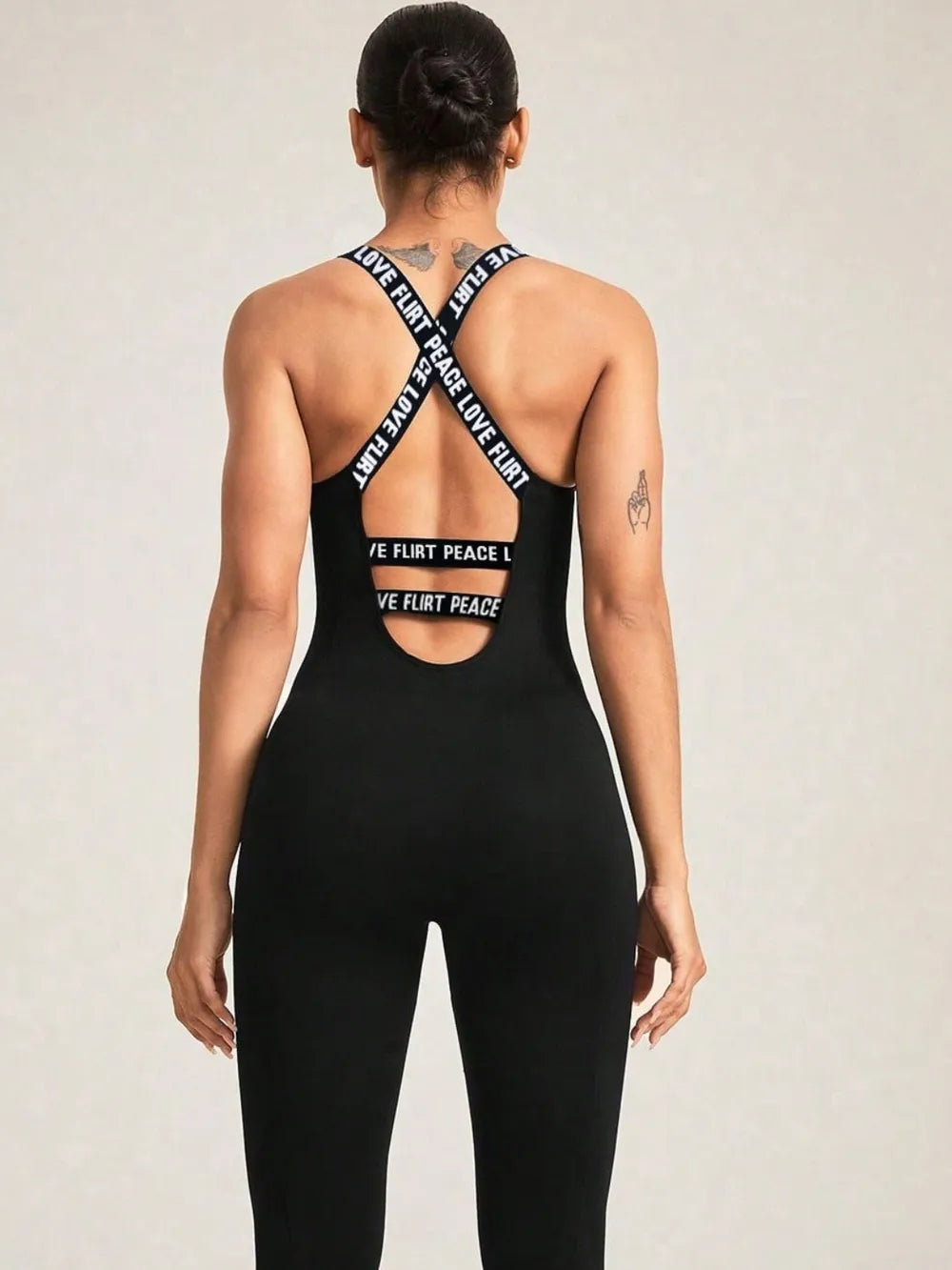 Crisscross Back Sleeveless Active Jumpsuit 
