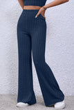 Basic Bae Full Size Ribbed High Waist Flare Pants 