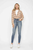Judy Blue Full Size Tummy Control Contrast Wash Skinny Jeans 