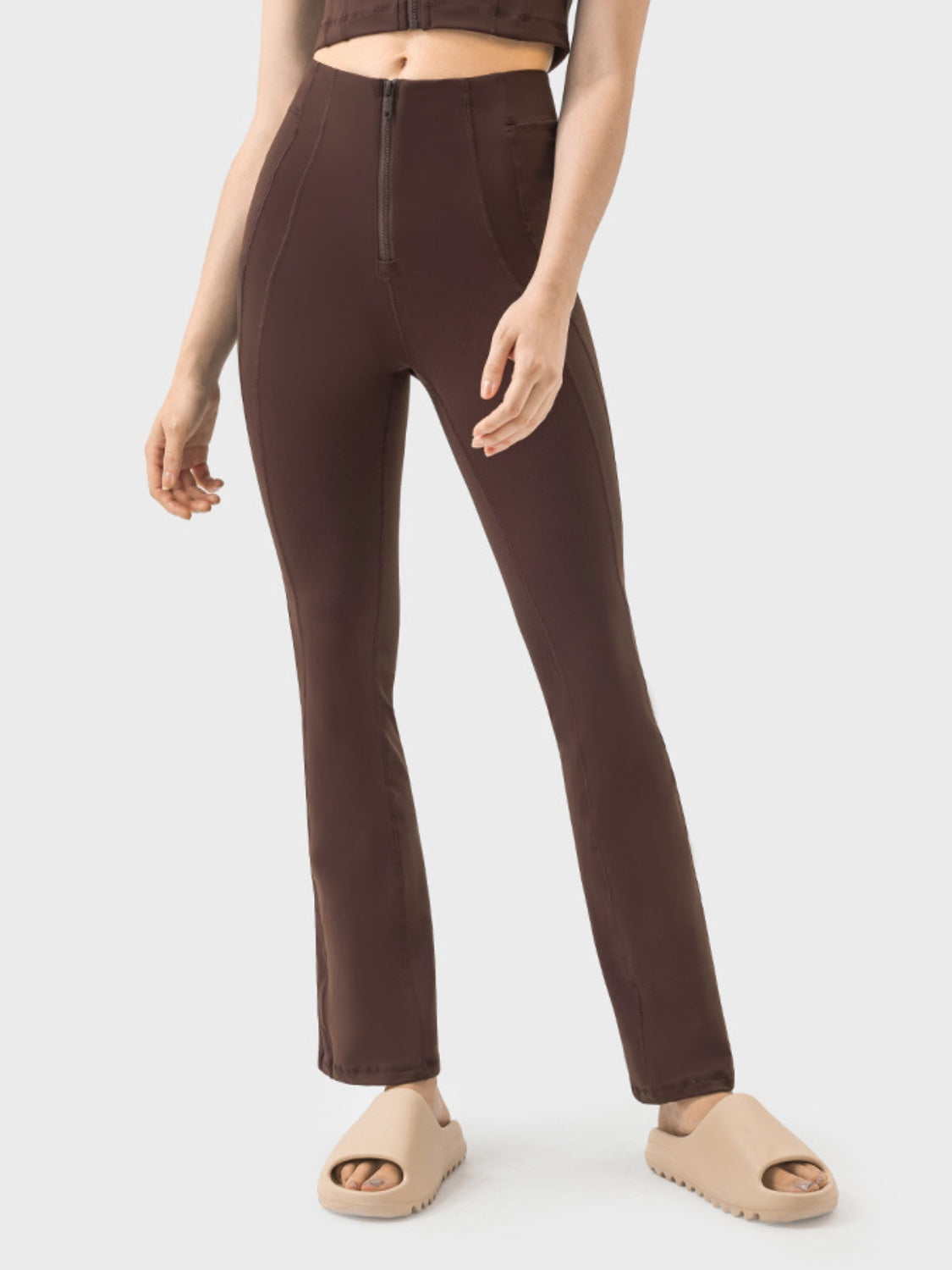 Millennia Zipper Detail High Waist Active Pants 