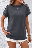 Mandy Striped Round Neck Short Sleeve T-Shirt 