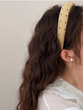 Polka Dot Polyester Wide Headband 